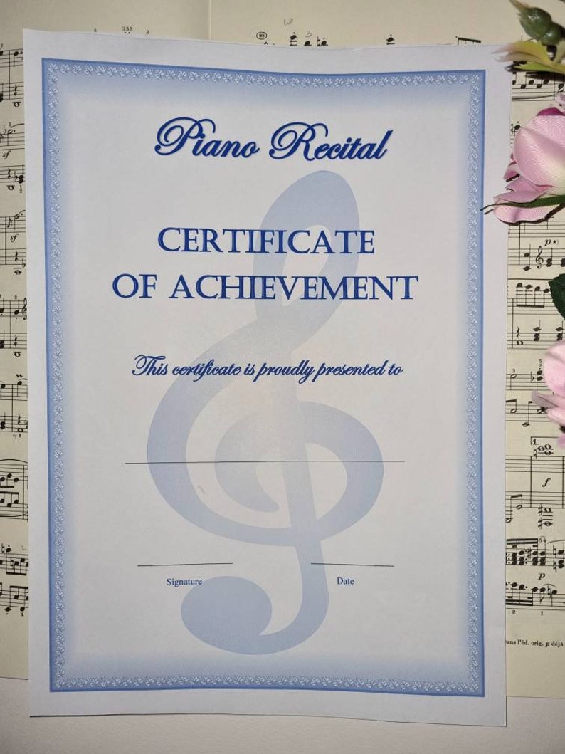 Printable Piano Recital Certificate image 3