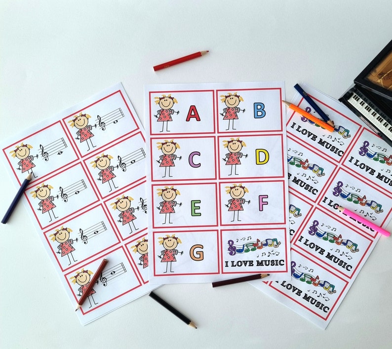 Music Note Flash Cards - Etsy