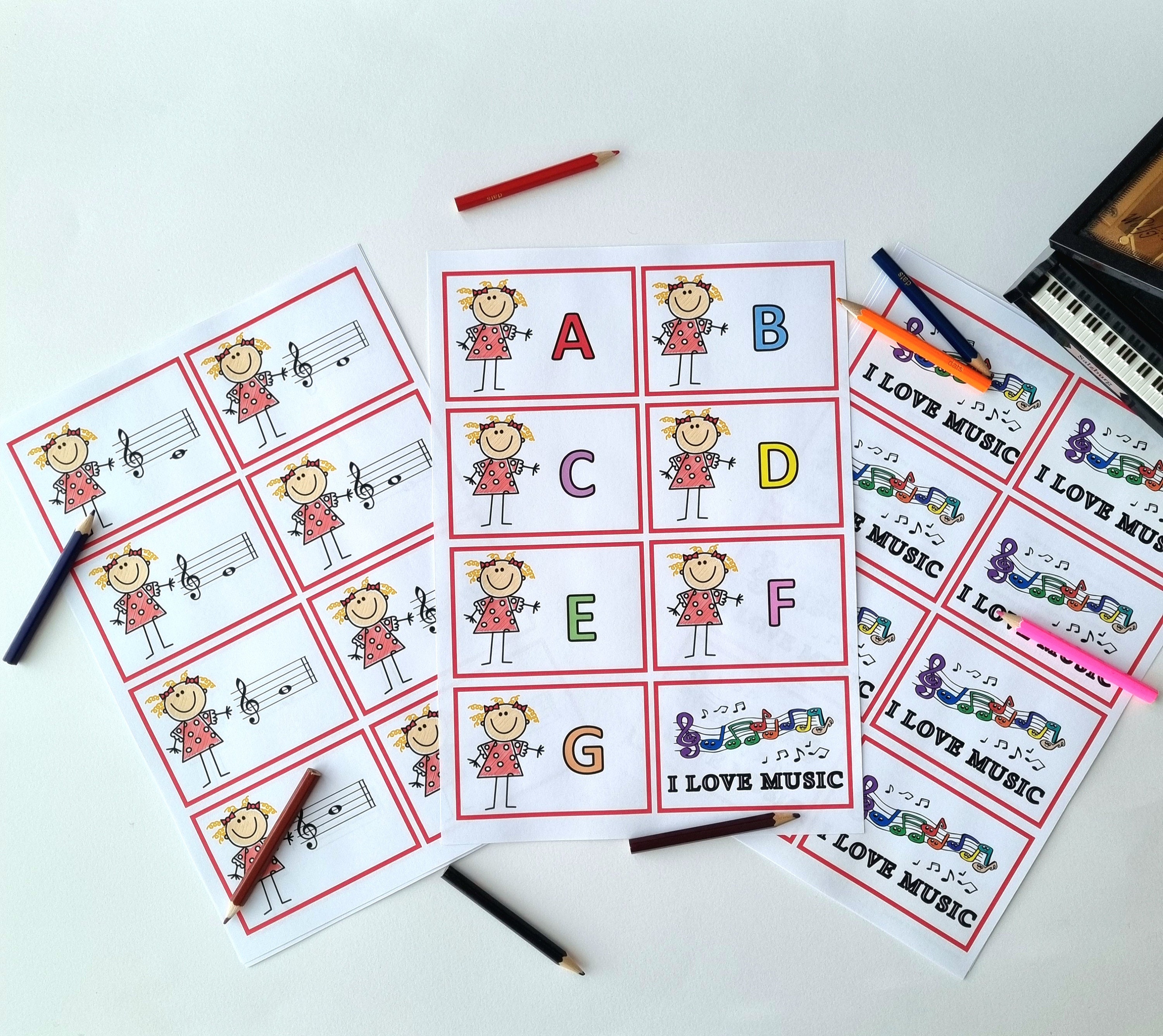 Music Note Flash Cards - Etsy