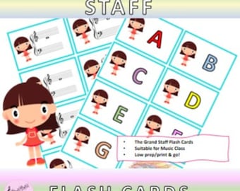 The Grand Staff Music Flash Cards
