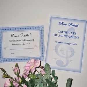 Printable Piano Recital Certificate image 1