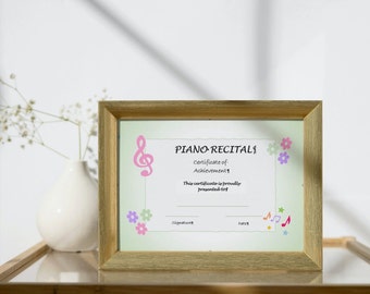 Music Recital Certificate