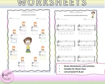 The Grand Staff Music Worksheets - Treble & Bass Clef