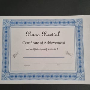 Printable Piano Recital Certificate image 6