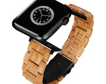 LAiMER - Wooden Apple Watch Band HELSINKI - Oak wood, 20mm - for Apple Watch Series 7/6/SE/5/4/3/2/1 - 42/44/45 & 38/40/41mm