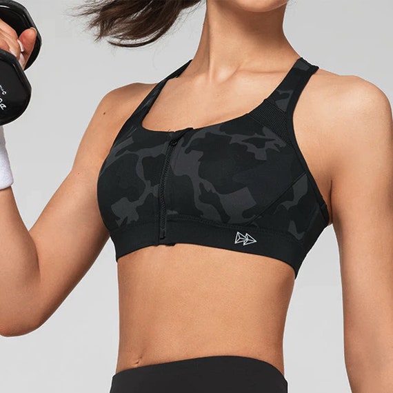 High Quality Power Enfold Zip Front Padded Running/sports Bra