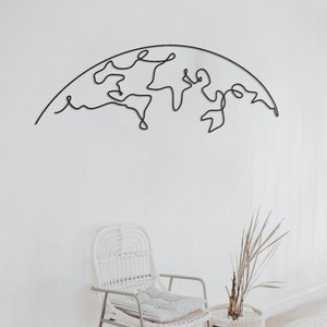 Art de la carte du monde en métal, décor de globe hémisphère 3D, tentures murales modernes, carte géographique de la terre, décoration de bureau et de maison, idée cadeau unique