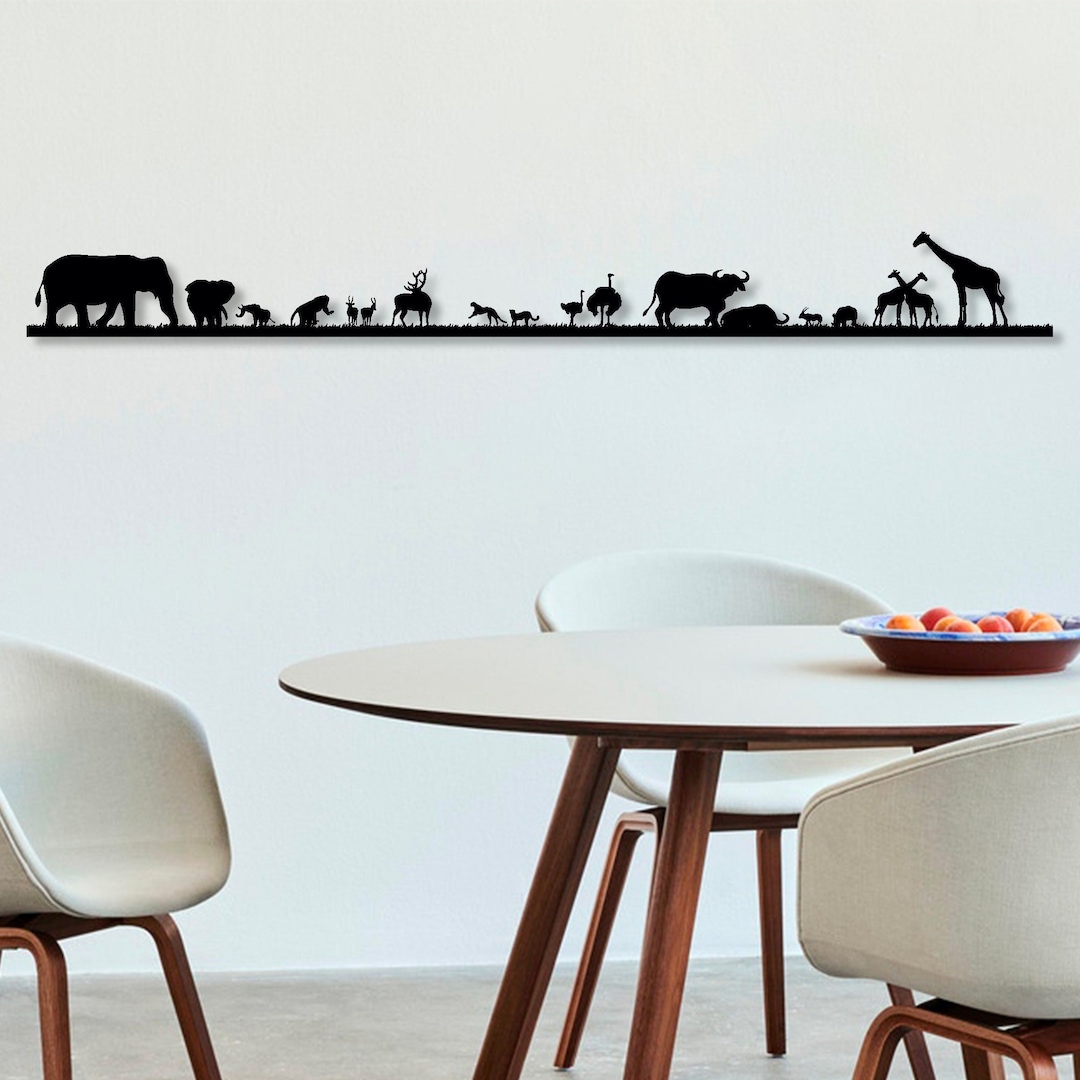 Metal Safari Animals Wall Art, African Home Decor, Animals Metal Wall