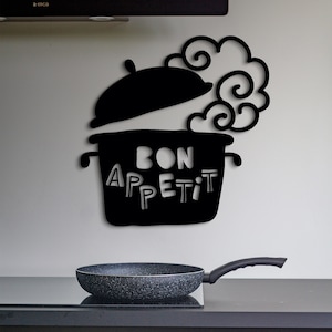 Chic Bon Appetit Metal Wall Art,  Kitchen Wall Art,  French Bistro Style, Kitchen Wall Decor, Unique Kitchen Décor, Home Kitchen Design