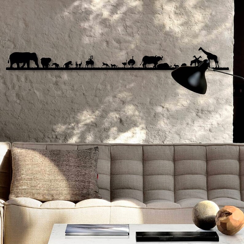 Metal Safari Animals Wall Art, Metal Wall Decor, Animals Metal Wall Art