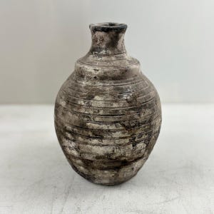 Rustic Vintage Stone Pot, Stoneware Vessel, Stone Pot with rough finish, Vintage Clay Pot , Clay Vessel, Rustic Stone Vase, Organic Pot