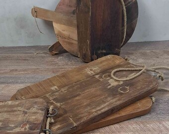 Vintage Dutch Meat Board with Rope, European Wooden Board, Vintage Wooden Board, Home Decor, Interior Design, Perfect Gift, One-of-a-Kind