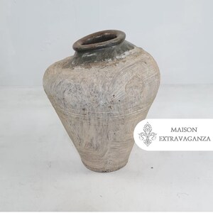 Deformed Ancient Greek Olive Jar: 1800s Earthenware Pottery
