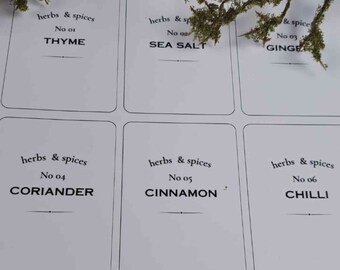 Customised Kitchen Organisation Labels, Digital Download, Herbs & Spices Labels, Vintage look Labels, Personalised Custom Printable Labels