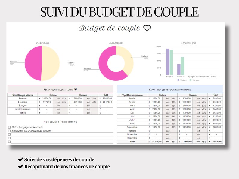 DIGITAL BUDGET PLANNER Personal & Couple Finances Automated tracking of Spending, Savings, Investments, Debts image 8