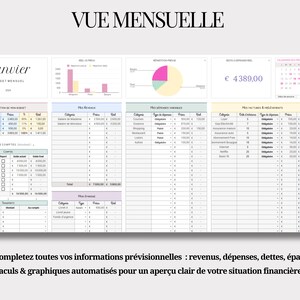 BUDGET PLANNER DIGITAL Finances Personnelles & Couple Suivi automatisé des Dépenses, Épargne, Investissements, Dettes image 2