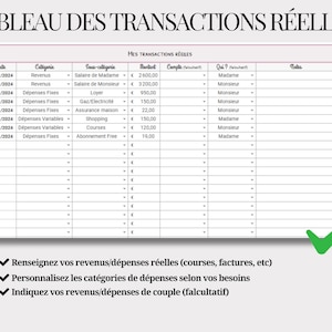 BUDGET PLANNER DIGITAL Finances Personnelles & Couple Suivi automatisé des Dépenses, Épargne, Investissements, Dettes image 3