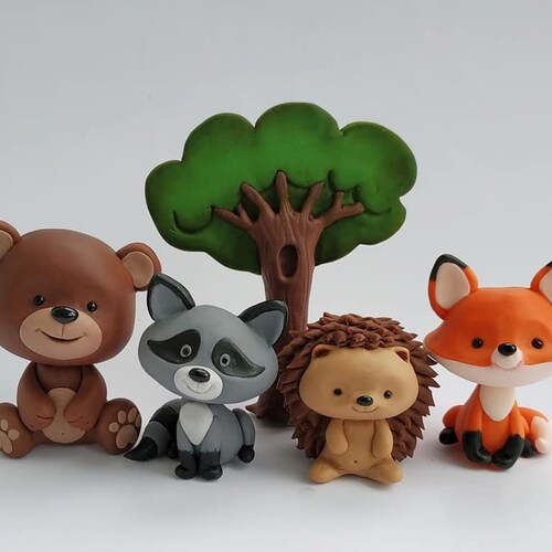 PRINTABLE Woodland Animals Cake Topper Woodland Baby Shower - Etsy