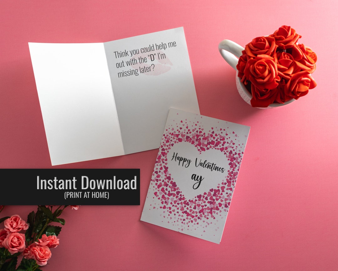 Funny (and Naughty) Printable Valentine's Day Card for Him. the Perfect ...