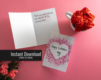 Divertida (y traviesa) tarjeta imprimible de San Valentín para él. ¡La tarjeta perfecta para hacerle sonreír este día!