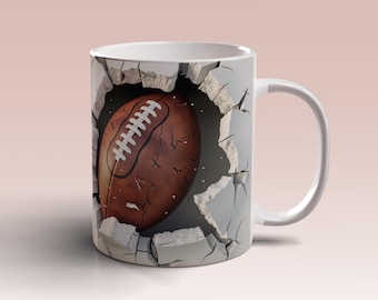 American Football Mug Wrap 11oz 15oz Mug Template Mug Sublimation Design Football Mug Wrap Template Footbal Instant Digital Download PNG