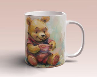 Watercolor Winnie Mug Wrap The Pooh 15oz 11oz Mug Template Mug Sublimation Design Winnie Mug Template The Pooh Instant Digital Download PNG