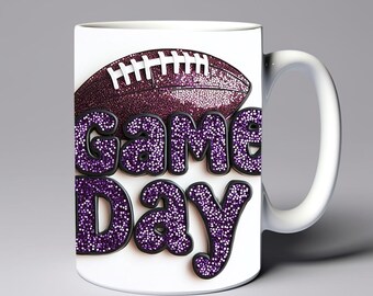 Game Day American Football Mug Wrap 11oz 15oz Mug Template Mug Sublimation Design Game Football Mug Template Instant Digital Download PNG