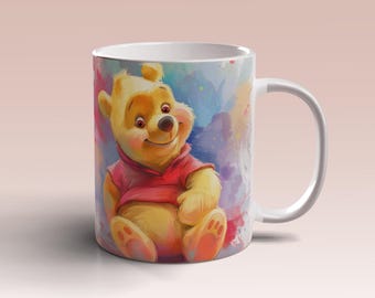 Watercolor Winnie Mug Template The Pooh 11oz 15oz Mug Wrap Mug Sublimation Design Winnie Mug Template The Pooh Instant Digital Download PNG