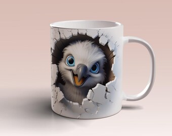 Baby Eagle Mug Wrap 11oz 15oz Mug Template Mug Sublimation Design Cute Eagle Gift Mug Template Instant Digital Download PNG