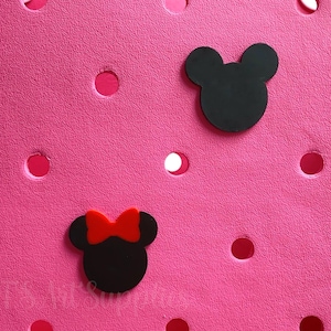 2PCS Cute Mouse Bogg Bag Charm,Mouse with Bow Bogg Charm,Bogg Bag Button Charm,3D Printed Bogg Bag Charms,Bogg Bag Bit,Bogg Bag Accessories