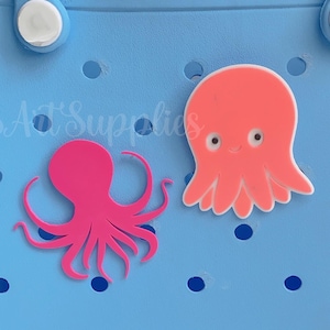 Octopus Bogg Bag Charm,Sea Animal 3D Printed Bogg Bag Charm,Octopus Bogg Bag Tote Button Charm,Beach Themed Bogg Bit,Bogg Bag Accessories