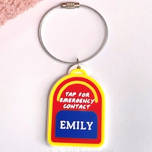Custom NFC Emergency Contact Backpack Tag,Child Safety ID Tag,Personalized Emergency Contact Tag for Kids,NFC Emergency Contact Keychain