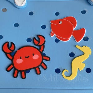 Crab Seahorse Fish Bogg Bag Charm,Sea Animal 3D Printed Bogg Bag Charm,Bogg Bag Tote Button Charm,Beach Theme Bag Charm,Bogg Bag Accessories