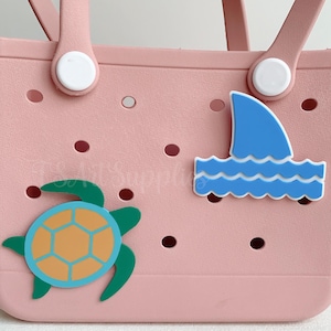 Turtle Shark Bogg Bag Charm,Sea Animal 3D Printed Charm,Bogg Bag Tote Button Charms,Beach Theme Bag Charms,Summer Vibes Bogg Bag Accessories