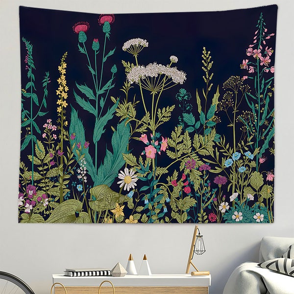 Flower Plants Tapestry,Tropical Rain Forest Tapestry,Floral Tapestry,Green plants Tapestry,Wall Hanging Cloth,Bohemian Tapestry,Girls Gift