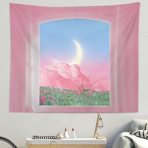 Pink Green Tapestry Etsy Canada