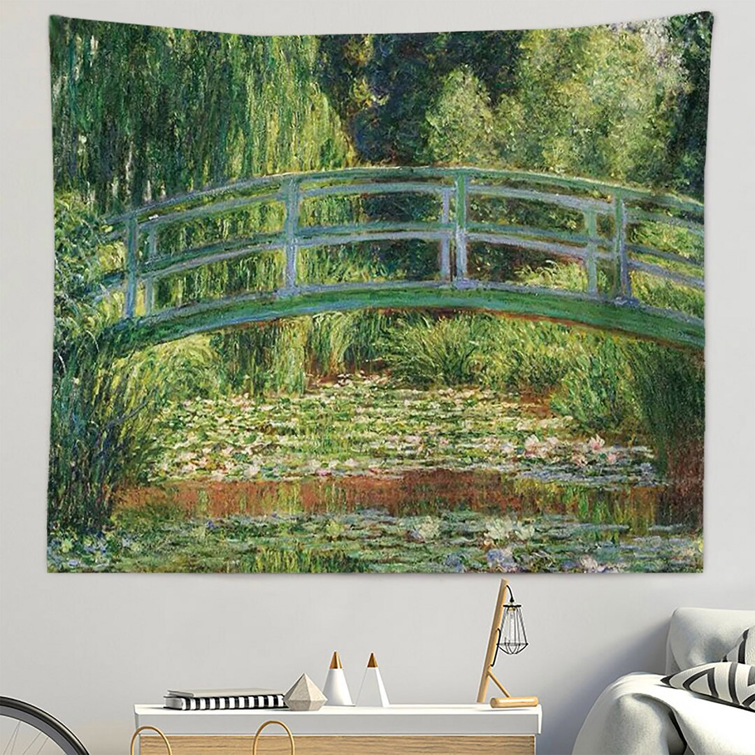 Bridge Oil Painting Tapestry,natural Landscape Tapestry,green Tree