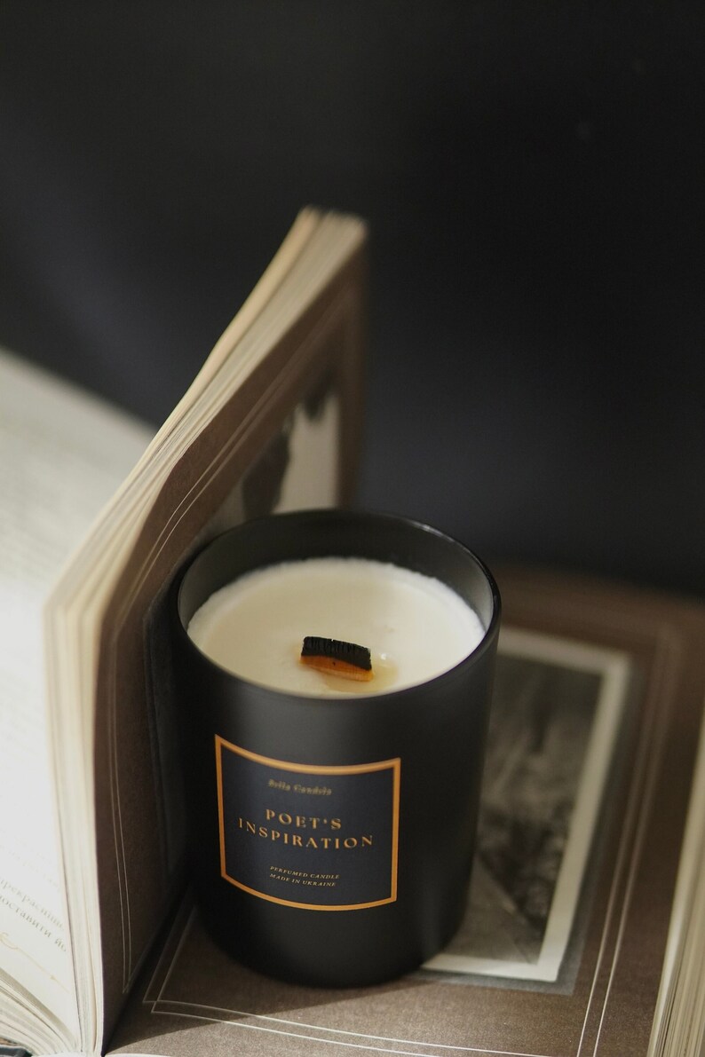 Hand Poured Toxin Free Natural Rose Candle Wood Wick Scented Candles in