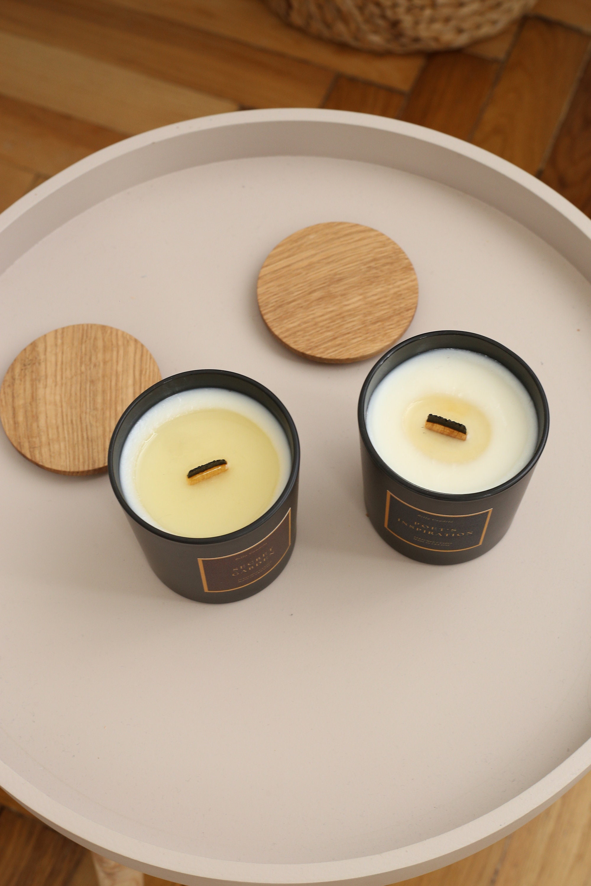 Hand Poured Toxin Free Natural Rose Candle Wood Wick Scented Candles in