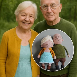 Custom doll from picture, crochet couple doll, personalized doll, custom crochet plush, custom stuffed doll, crochet amigurumi doll