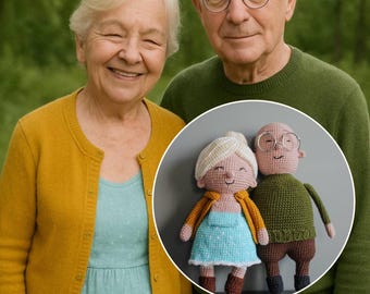 Custom doll from picture, crochet couple doll, personalized doll, custom crochet plush, custom stuffed doll, crochet amigurumi doll