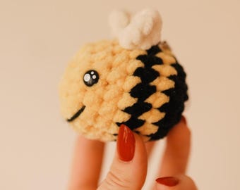 Yellow Bee Keychain • Cute Amigurumi Bumblebee Bag Charm • Honey Bee Gift for Bee Lovers