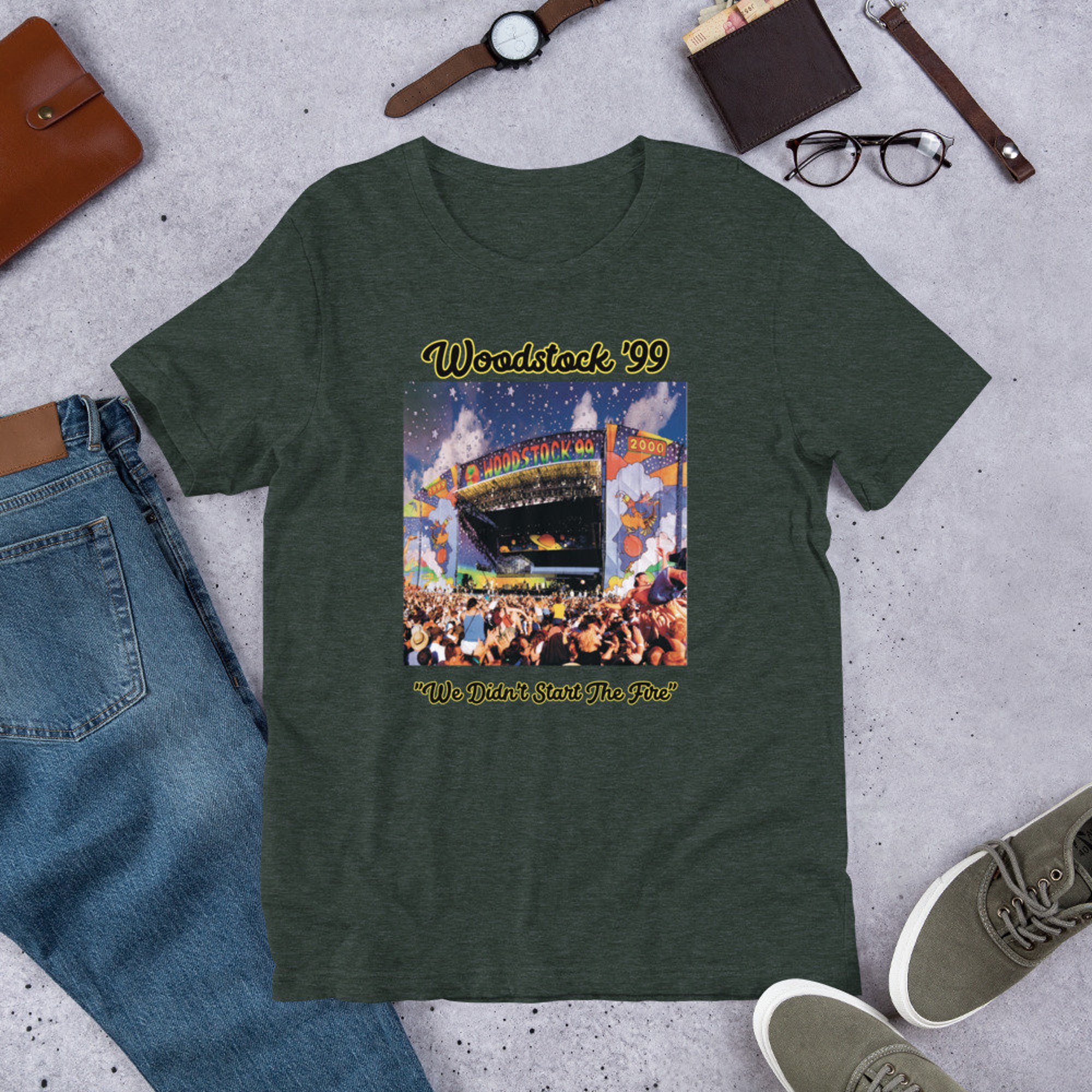 Discover Woodstock '99 - We Didn't Start The Fire - Festival T-Shirt - Fun Retro - Historical -
