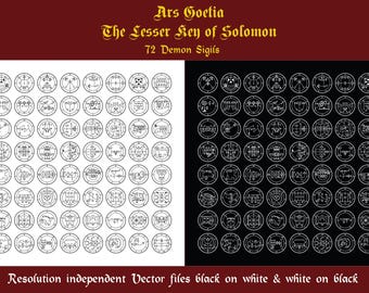 72 Demon Sigils Vector: Lesser Key of Solomon (EPS SVG Download) CAD