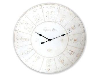 79cm Iron Industrial wall Clock White Antique Finish