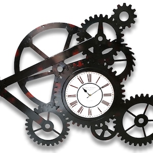 106cm Industrial Metall Zahnrad Uhr