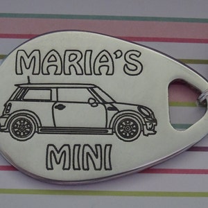 MINI COOPER FAUX KEY RING / KEY FOB. VINTAGE CAR KEY RING