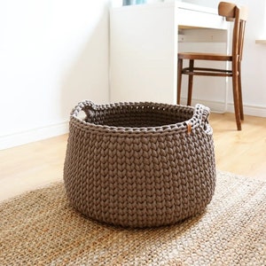 Big Size Bohemian Basket for Blankets, Rope Woven floor Storage, Perfect For Throw Pillows and More, Living Room or Bedroom  Organizer.