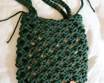 Handwoven summer bag for vacation, Everyday tote  from organic cotton, Chunky basket, Casual tote, Gift For Her, Openwork.