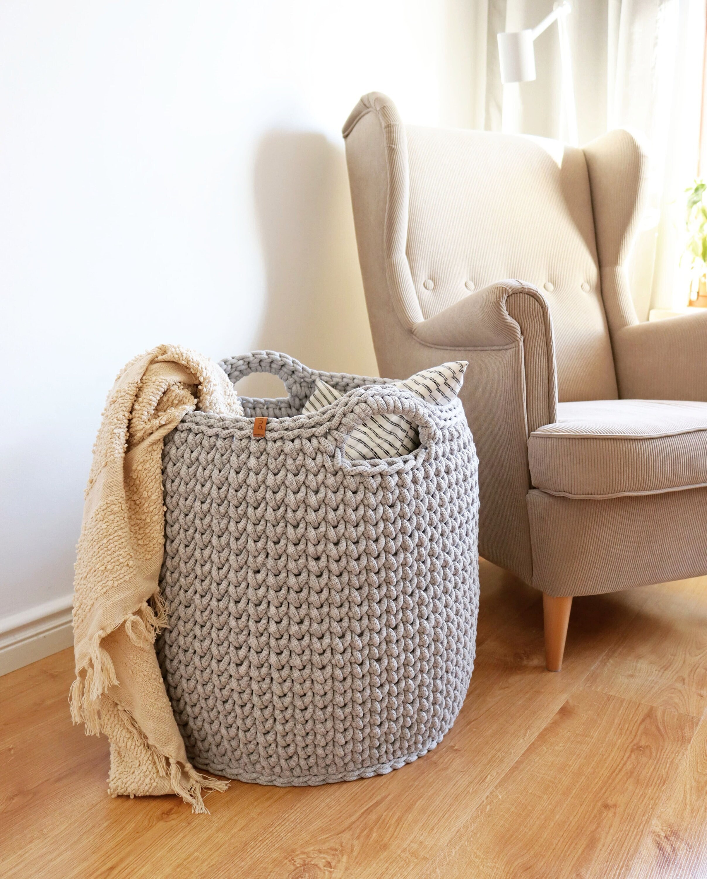 Oversized basket for blankets hotsell